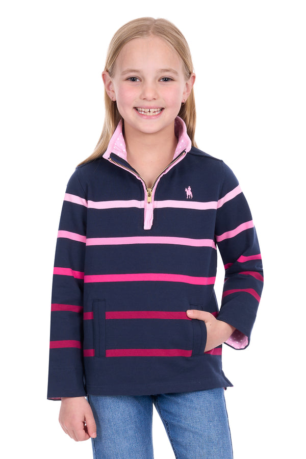 Girls Gemma 1/4 Zip Rugby - View 4