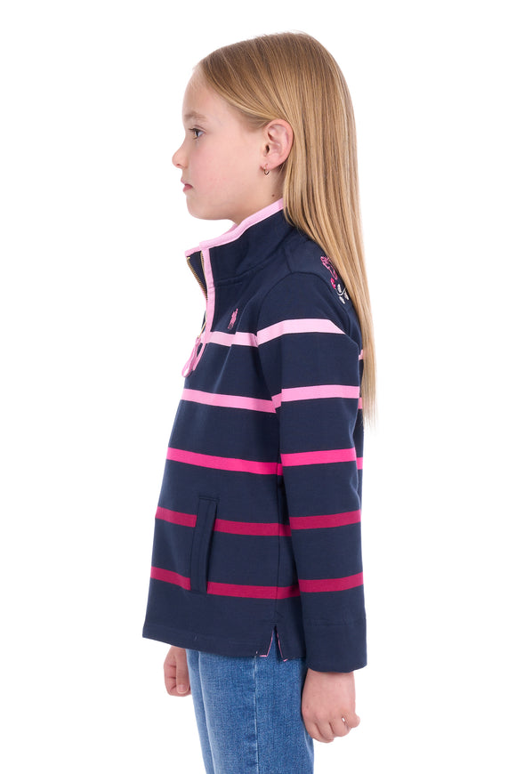 Girls Gemma 1/4 Zip Rugby - View 2