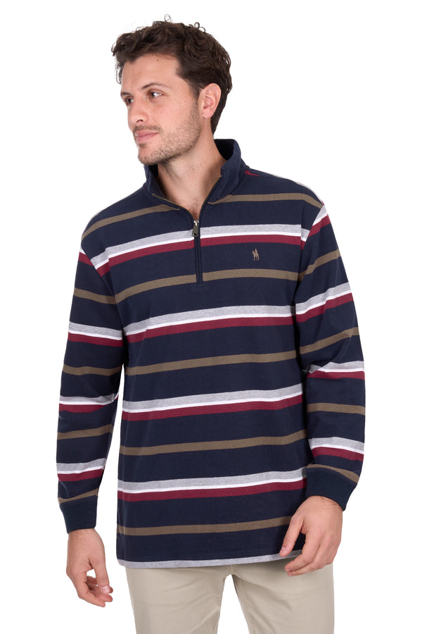 Mens Nicholas 1/4 Zip Rugby - View 3