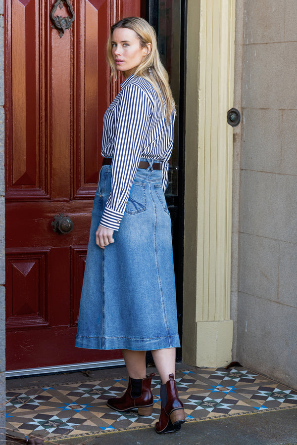 Wmns Nova Denim Skirt - View 6
