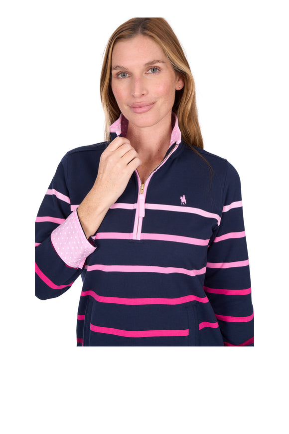 Wmns Gemma 1/4 Zip Rugby - View 2