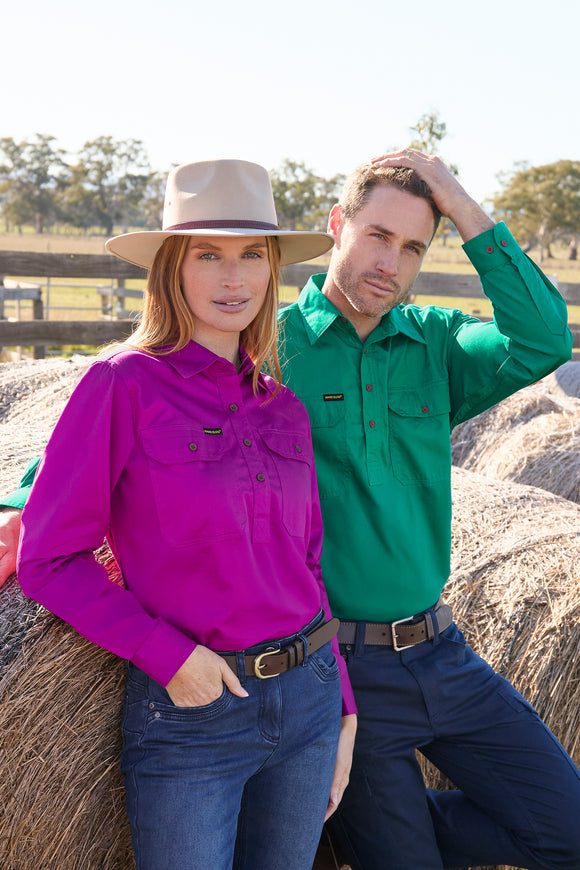 MENS H/PLKT LIGHT CTN SHIRT - BLUE RIVER - Size S