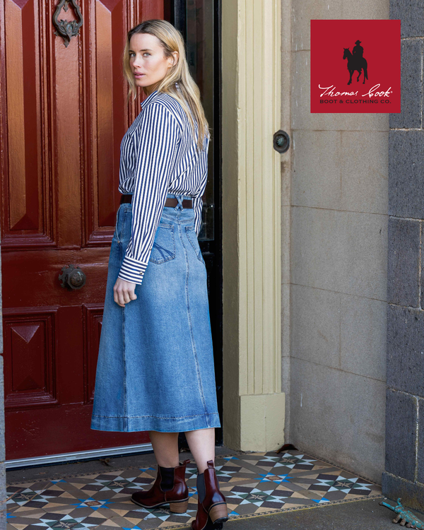 Wmns Nova Denim Skirt - View 5