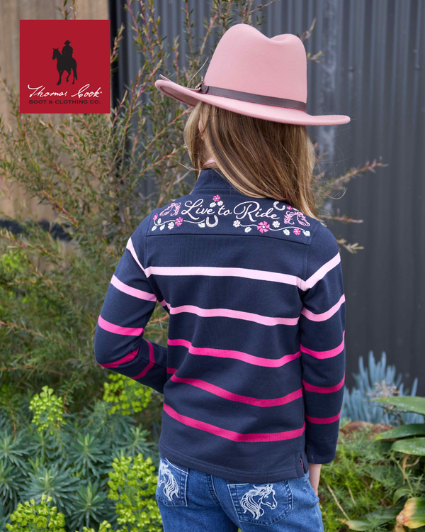 Girls Gemma 1/4 Zip Rugby - View 5