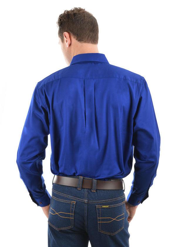 MENS F/PLKT LIGHT CTN SHIRT - ROYAL BLUE - Size L