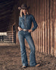 112367600 Wrangler Women's Hi Rise Trouser - Bespoke - model front