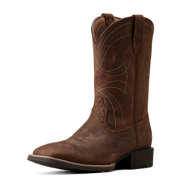 Ariat Mns Sport Wide Sq Toe Distressed Brown