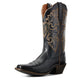 Ariat Womens Round Up Square Toe Limousine Black 10029756 - 3/4 Front View