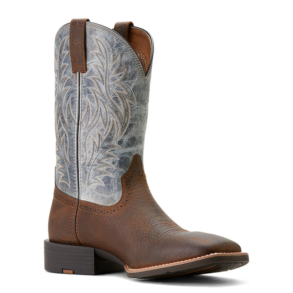 Ariat Mens Sport Western Wide Square Toe Earth Glacier Blue 10053731 - Medial View