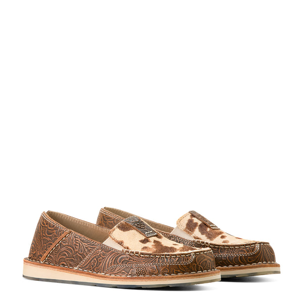 Ariat Womens Cruiser Tan Floral Emboss Tan And White 10053680 - Pair View