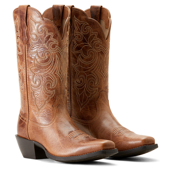 Ariat Wms Round Up Square Toe Ready Russet - View 4