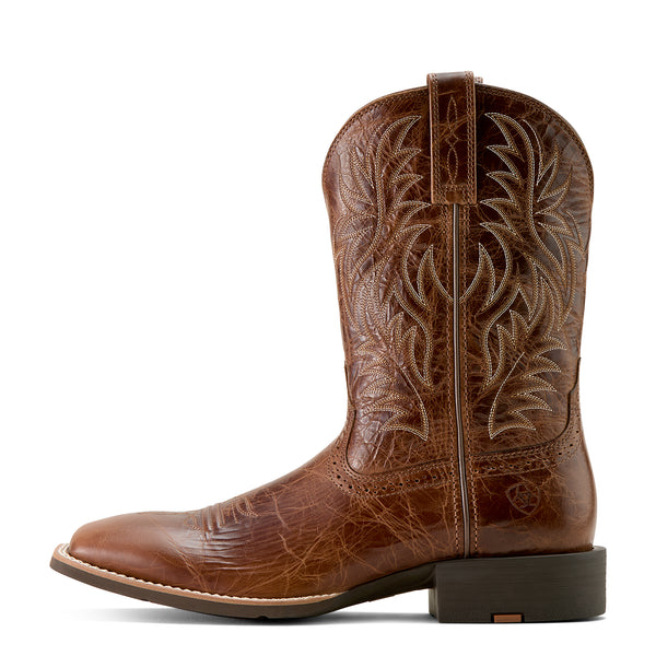 Ariat Mns Sport Western Wide Square Toe Dark Tan - View 3