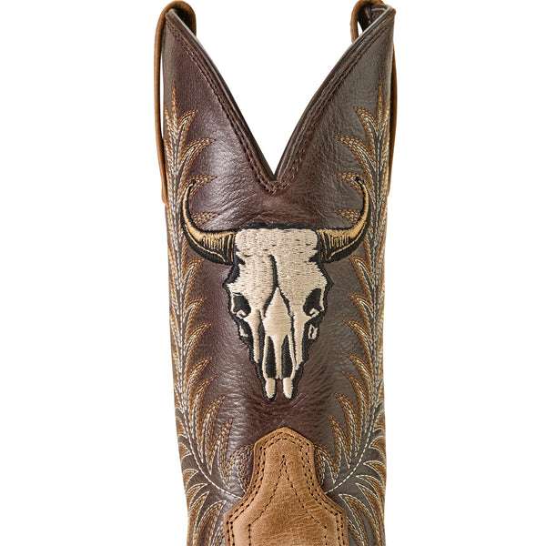 Ariat Mns Sport Steer Skull Sandstorm / Bitter Chocolate - View 5