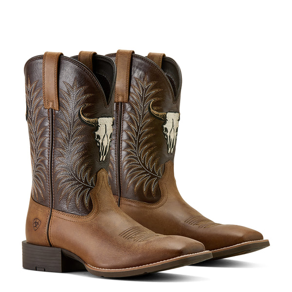 Ariat Mns Sport Steer Skull Sandstorm / Bitter Chocolate - View 3