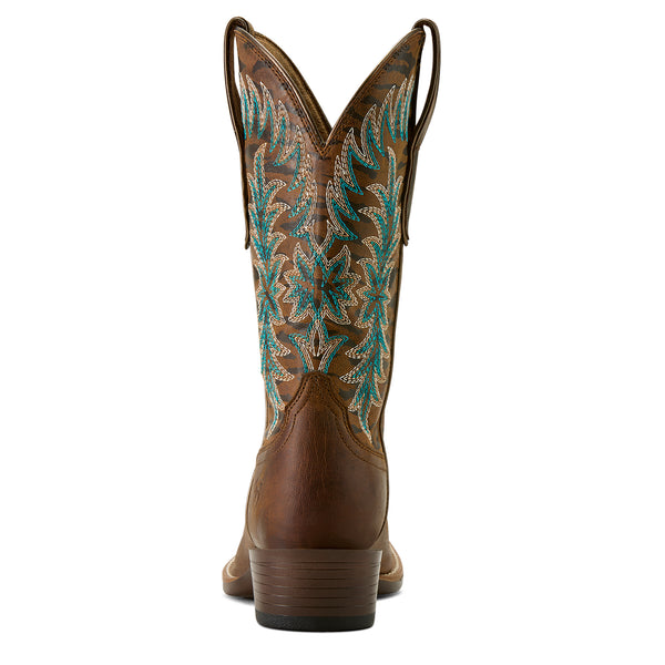 Ariat Womens Beaumont Sassy Brown Gilded Tiger Print 10063900 - Heel View