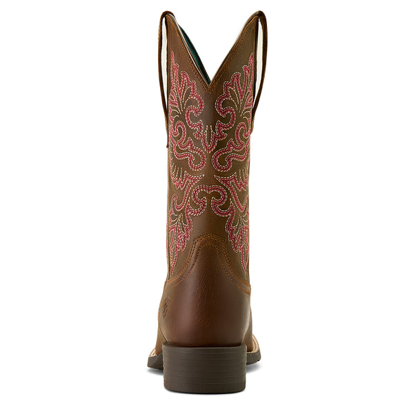 Ariat Wms Round Up Wide Square Toe Stretchfit Sassy Brown - View 5