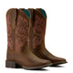 Ariat Wms Round Up Wide Square Toe Stretchfit Sassy Brown - View 4