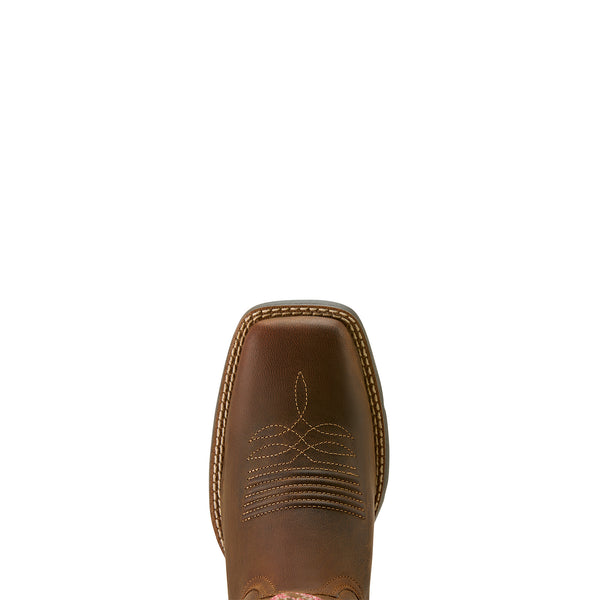 Ariat Wms Round Up Wide Square Toe Stretchfit Sassy Brown - View 6
