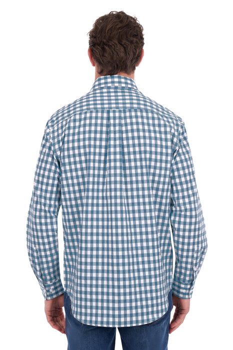 Hard Slog Men’s River Half Placket Long Sleeve Shirt - back