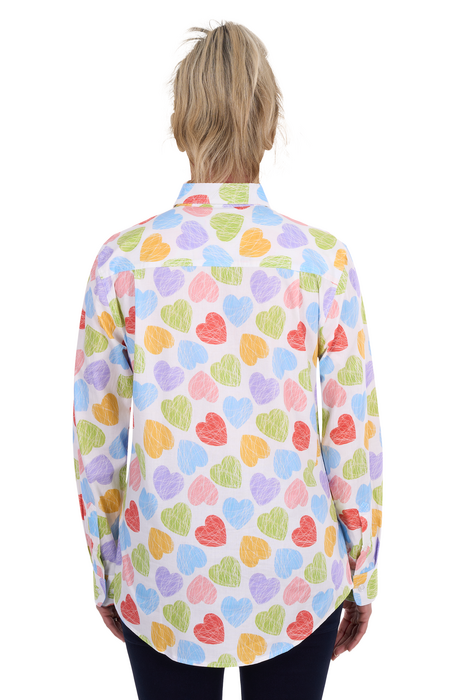 Hard Slog Women’s Polly Half Placket Long Sleeve Shirt - back