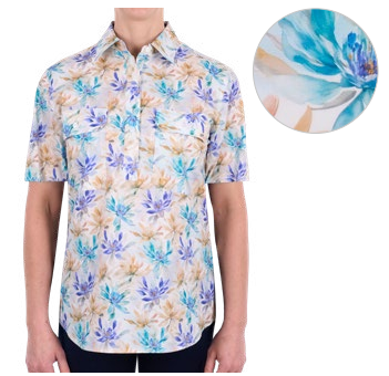 Hard Slog Women’s Meadow Half Placket Short Sleeve Shirt
