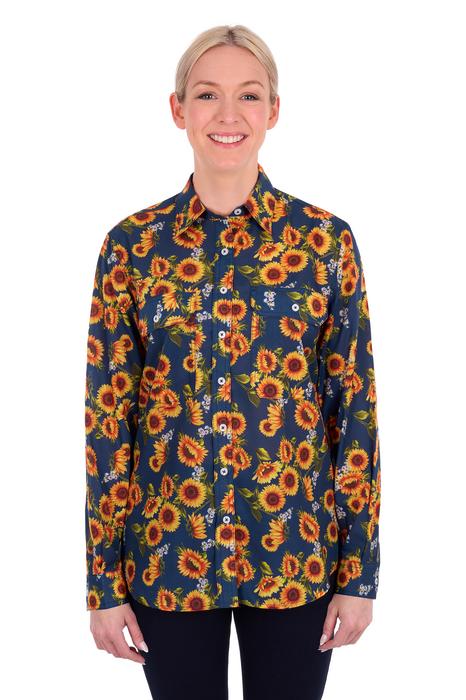 Hard Slog Women’s Tabby Full Placket Long Sleeve Shirt - front