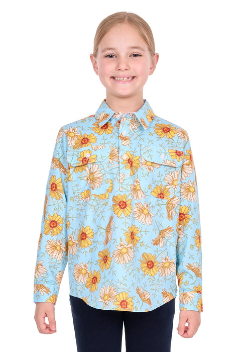 Hard Slog Kid’s Sunday Half Placket Long Sleeve Shirt - front