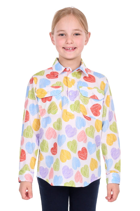 Hard Slog Kid’s Polly Half Placket Long Sleeve Shirt - front