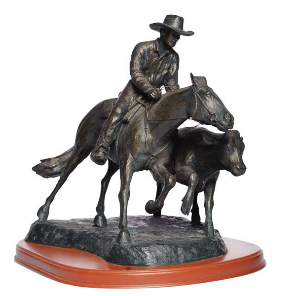 "The Campdrafter" sculpture by Bradford Williams — front view