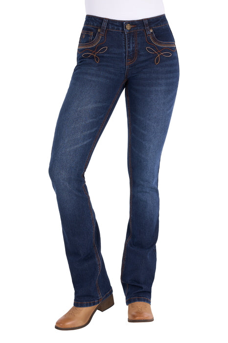 Pure Western Women’s Eden Boot Cut Jean 34L - front