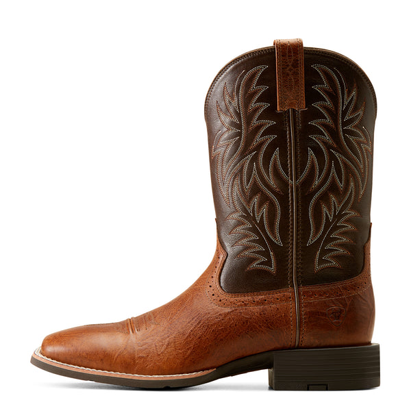 Ariat Mns Sport Western Wide Square Toe Peanut Butter /chaga Brown - View 3