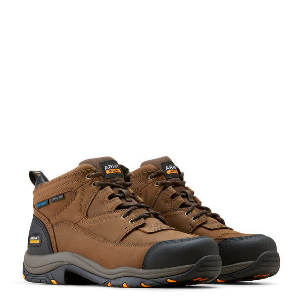 Ariat Mens DuraTerrain H2O Steel Toe Distressed Brown 10047764 - Pair View
