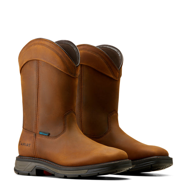Ariat Mens WorkHog XT Wellington H2O Distressed Brown 10050832 - Pair View