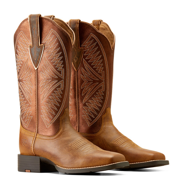 Ariat Womens Round Up Ruidoso Pearl Burnished Chestnut 10051066 - Pair View