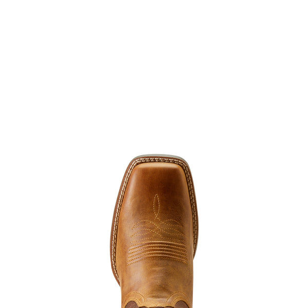Ariat Womens Round Up Ruidoso Pearl Burnished Chestnut 10051066 - Toe View