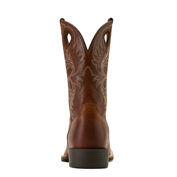 Ariat Mens Sport Rodeo Aged Tan Elephant Print Luna Tan 10061183 - Heel View