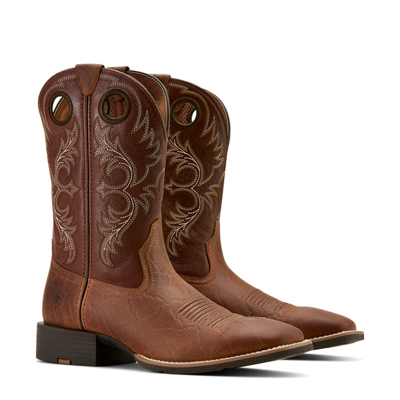 Ariat Mens Sport Rodeo Aged Tan Elephant Print Luna Tan 10061183 - Pair View