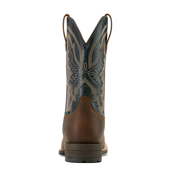 Ariat Mens Hybrid Ranchwork H2O Tavern Taupe Dark Denim 10061232 - Heel View