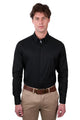 MENS CALLUM TAILORED LS SHIRT - Black- Size XS