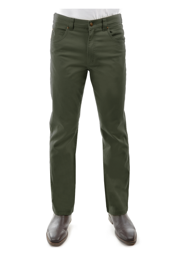 MENS TAILORED MOLESKIN JEAN – Olive - Size 31
