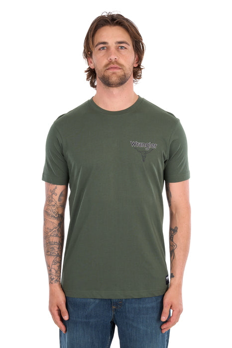 Wrangler Men’s Jay Short Sleeve Tee, cypress - front