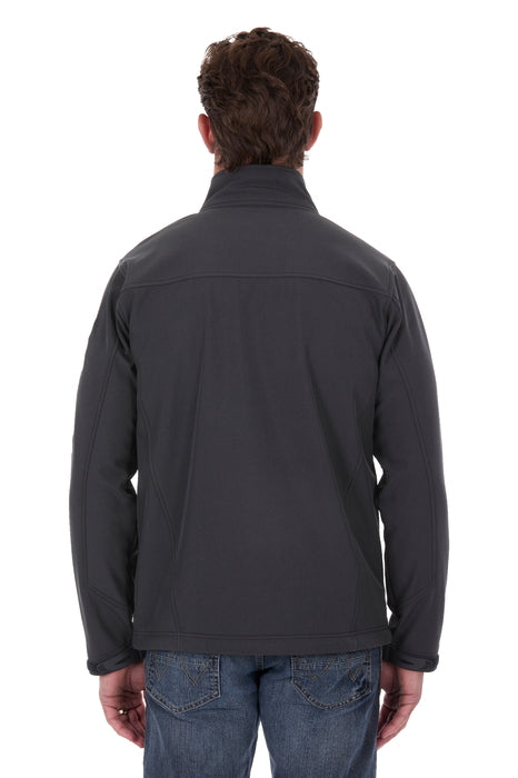 MENS LOGO SOFTSHELL JACKET - Charcoal - back