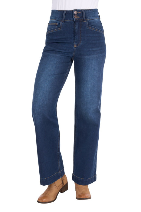 Wrangler Women’s Chloe High Rise Wide Leg Jean - 30L - front