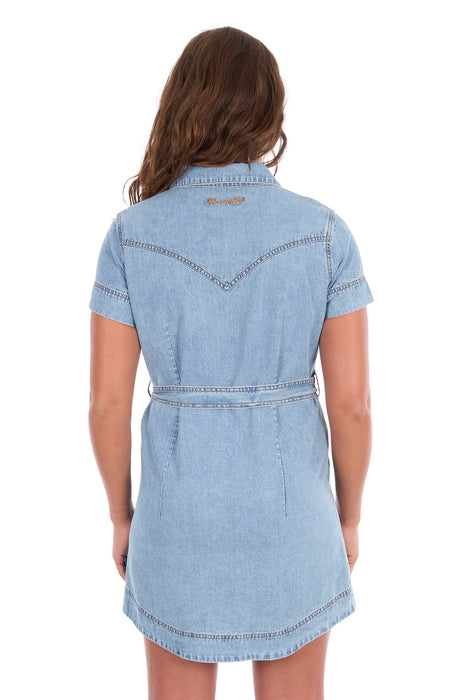 Wrangler Women’s Marla Short Sleeve Denim Dress - back