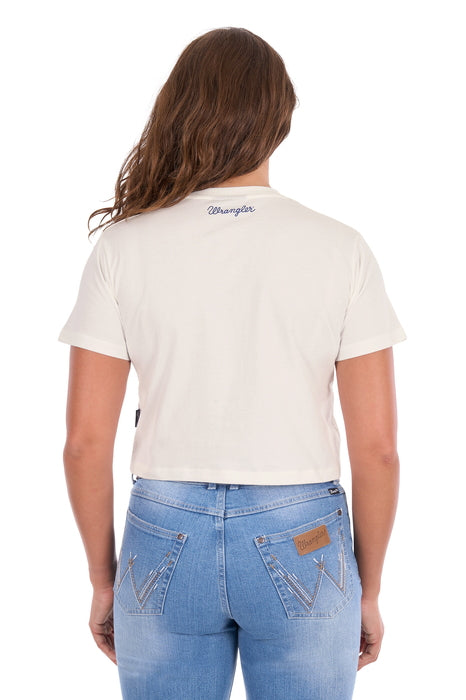Wrangler Women's Cindy Crop Short Sleeve Tee - back