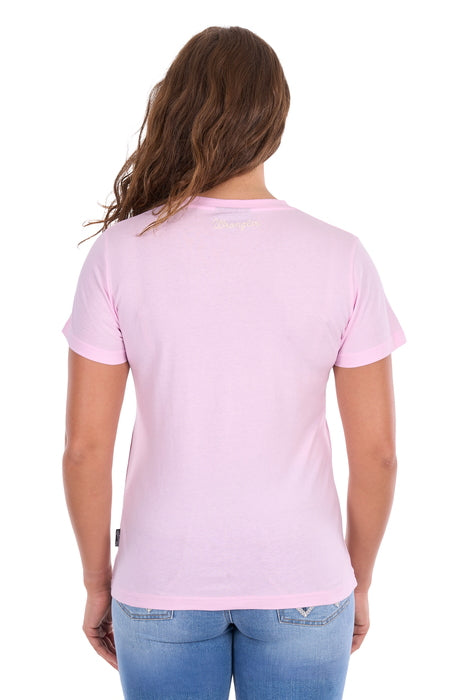 Wrangler Women’s Lucy Short Sleeve Tee, pastel pink - back