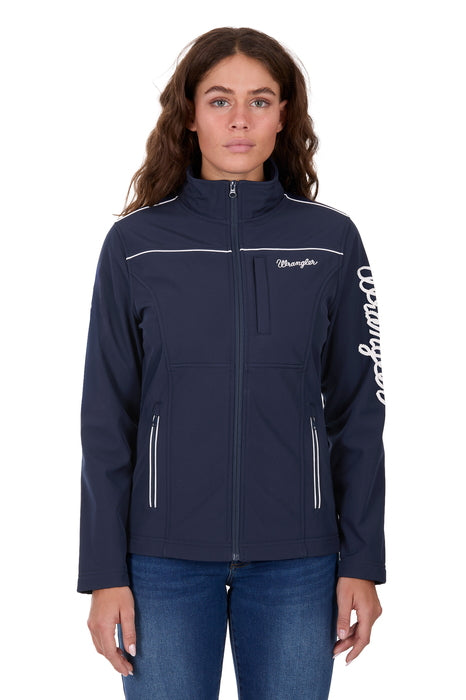 XCP2600900 Wrangler Women's Logo Softshell Jacket - Navy - front