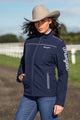 XCP2600900 Wrangler Women's Logo Softshell Jacket - Navy - model